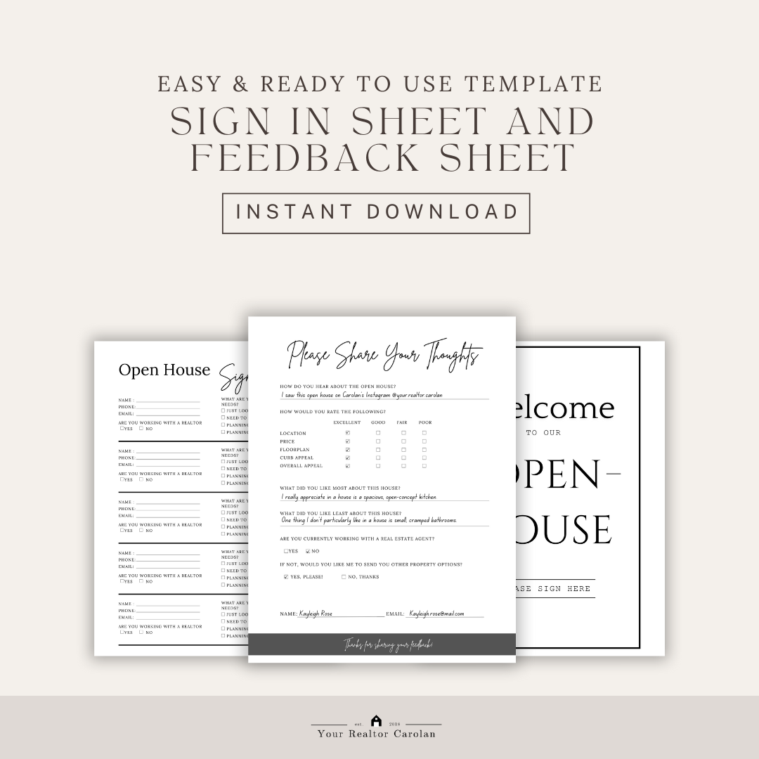 Open House Sign-In Sheet Template